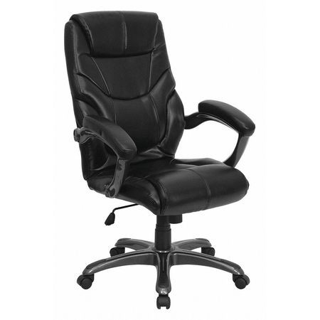 FLASH FURNITURE GO-724H-BK-LEA-GG BLACK HIGH BACK EXEC CHAIR