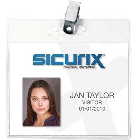 SICURIX BAU 67840 CONVENTION BADGE HOLDER,HORIZONTAL,PK50