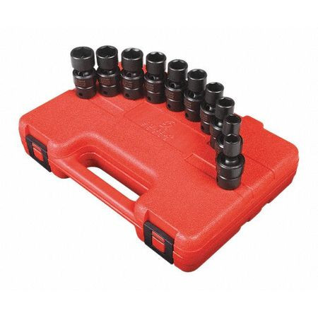 SUNEX TOOLS 3657 UNIVERSAL IMPACT SOCKET SET,METRIC,3/8"