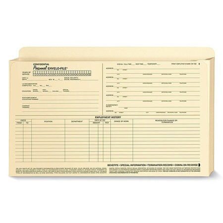 COMPLYRIGHT A0731 PERSONNEL ENVELO-FILE LEGAL SIZE PK25