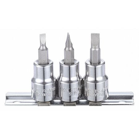 WESTWARD 54TN99 SOCKET BIT SET SAE 3/8 DRIVE 3 PCS