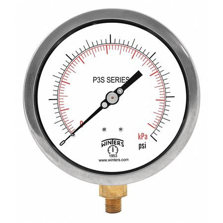 WINTERS INSTRUMENTS P3S6014 PRESSURE GAUGE 4-1/2 DIAL SIZE BLACK