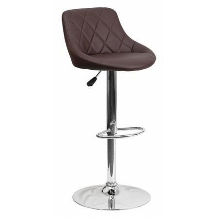 FLASH FURNITURE CH-82028A-WH-GG WHITE VINYL BARSTOOL ADJ HEIGHT