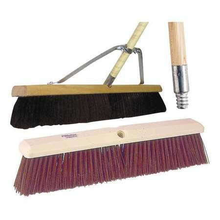 TOUGH 59JM45 PUSH BROOM HEAD AND HANDLE 18 BROWN