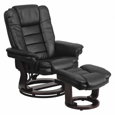 FLASH FURNITURE BT-7818-BK-GG BLACK LEATHER RECLINER-OTTOMAN