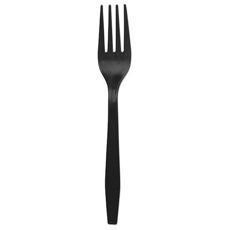 GRAINGER GLOBAL SOURCING BWKFORKHWBLA DISPOSABLE FORK BLACK PLASTIC PK1000