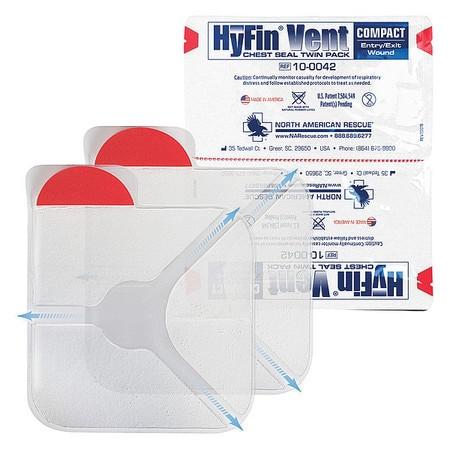 NORTH AMERICAN RESCUE 10-0042 HYFIN VENT COMPACT CHEST SEAL - TWIN PAC