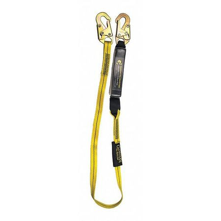 GUARDIAN 01220 SINGLE LEG SHOCK ABSORBING LANYARD-YELLO
