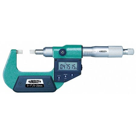 INSIZE 3532-50E ELECTRONIC BLADE MICROMETER FLAT ANVIL