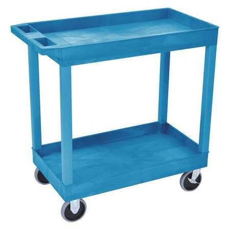 LUXOR EC11HD-BU LUXOR PLASTIC UTILITY CART W/2 SHELVES 5