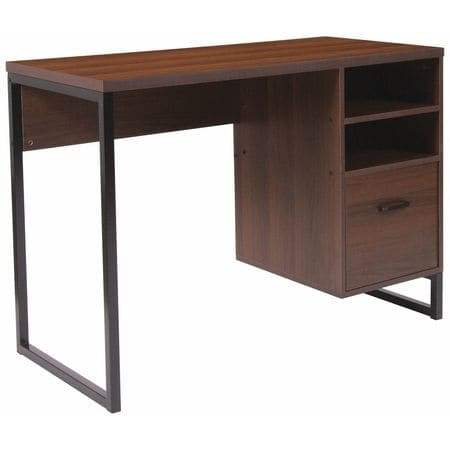 FLASH FURNITURE NAN-NJ-HD10168-GG COMPUTER DESK COMPUTER DESK,BLACK METAL 
