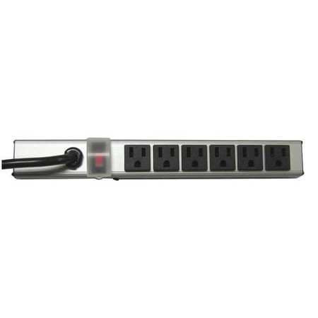 POWER FIRST 52NY30 OUTLET STRIP 6 OUTLET 15A 12 L GRY