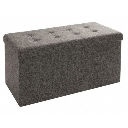 SEVILLE CLASSICS WEB284 STORAGE BENCH OTTOMAN FOLDABLE CHARCOAL