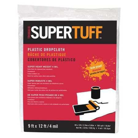 SUPER TUFF 03503 PLASTIC DROP 4 MIL 9X12