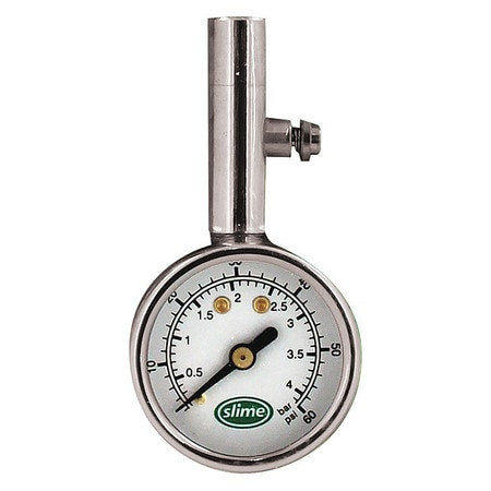 SLIME 20048-T DIAL TIRE PRESSURE GAUGE 5 TO 60 PSI