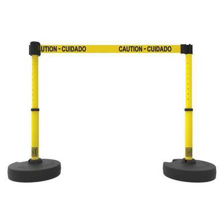 BANNER STAKES PL4284 PLUS BARRIER SET X2 CAUTION-CUIDADO YLW
