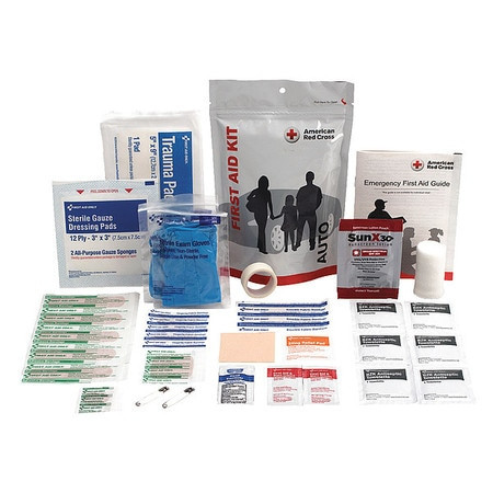 AMERICAN RED CROSS 720008 FIRST AID KIT NYLON 8 H X 5-1/2 W WHT