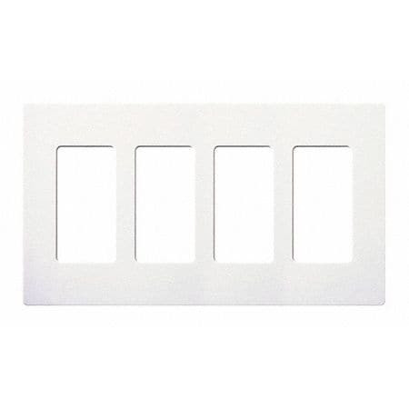 LUTRON CW-4-WH WALLPLATE 4-GANG DECORA WHITE