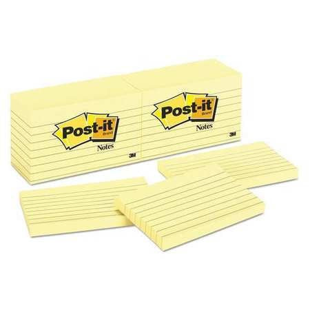 3M OFFICE SUPPLIES (OFSD) 635YW NOTE,POSTIT,RULED3"X5",YELLOW,PK12