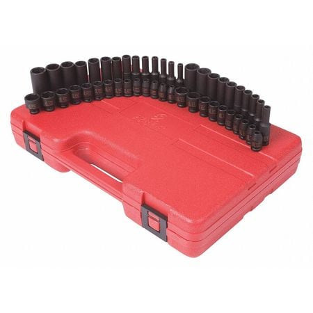 SUNEX TOOLS 1848 DRIVE MSTR IMPCT SOCKET SET,1/4",48 PCS.