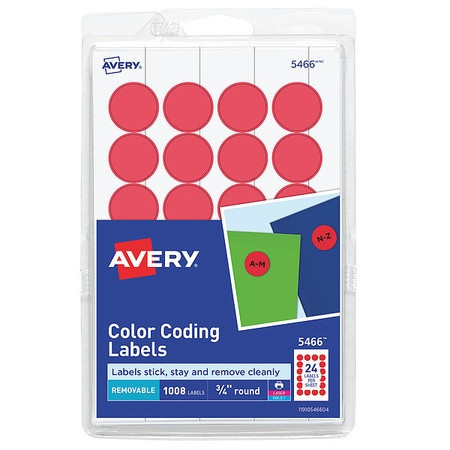 AVERY 727825466 LASER/INKJET LABEL 3/4 H 3/4 W PK42