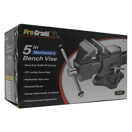 PRO-GRADE 59114 HEAVY DUTY SWIVEL BENCH VISE,5"