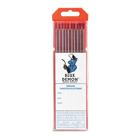 BLUE DEMON TE2T-332-10T THORIATED TUNGS ELECTRODE 3/32X7 PK10