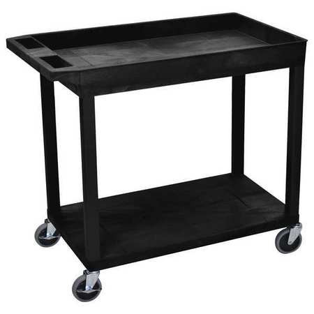 LUXOR EC12-B CART,1 TUB N 1 FLAT SHELF,18"X32"