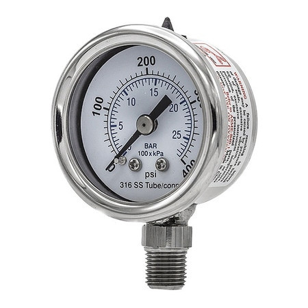 PIC GAUGES 301D-158I PRESSURE GAUGE NOMINAL 1-1/2 DIAL