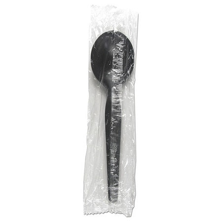 GRAINGER GLOBAL SOURCING V01858 DISPOSABLE SPOON BLACK PLASTIC PK1000
