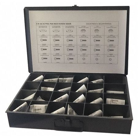 GRAINGER GLOBAL SOURCING JBD24PHPNMSSS FASTENER ASSORTMENT 1200 PCS 1/4 TO 2 L