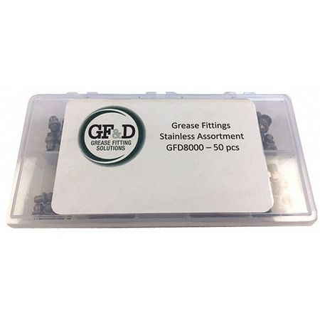 GF D SYSTEMS GFD8000 STAINLESS GREASE FITTNG ASSRTMNT 50 PCS.