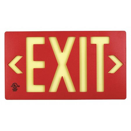 JESSUP GLO BRITE 7050-100-B EXIT,PF100,REDFRAME SINGLE SIDED