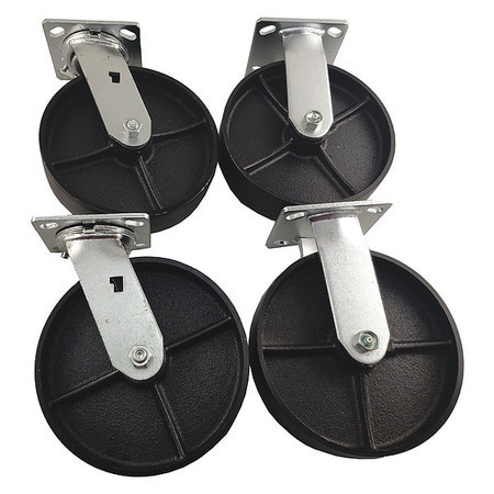 GRAINGER GLOBAL SOURCING 55JK16 PLATE CASTER KIT 8 WHEEL DIA. PK4