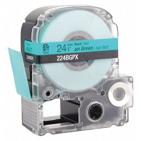 LABELWORKS PX 224BGPX BLACK INK/GREEN TAPE 1 W