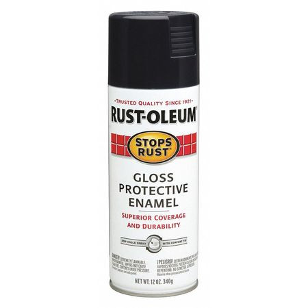 STOPS RUST 7779830 SPRAY PAINT,BLACK,12 OZ.