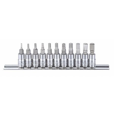 WESTWARD 54TM03 SOCKET BIT SET METRIC 1/4 DRIVE 11 PCS