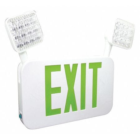 FULHAM FHEC35GSD EXIT SIGN WITH EMERGENCY LIGHTS, WHITE, 