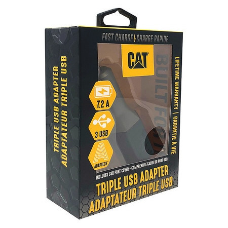 CAT CAT-DC3USB-BLK USB CAR CHARGER CHARGES UP TO 3 DEVICES