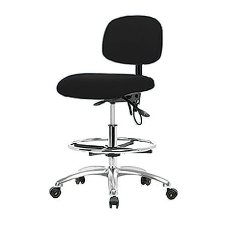 BLUE RIDGE ERGONOMICS BR-ESD-FMBCH-CR-T0-A0-CF-EC-ESDBLK FABRIC ESD CHAIR,MED,FR,CASTERS,BLK