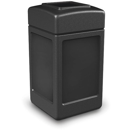 COMMERCIAL ZONE PRODUCTS 732101 SQUARE WASTE CONTAINER,BLACK,42 GAL.,LON