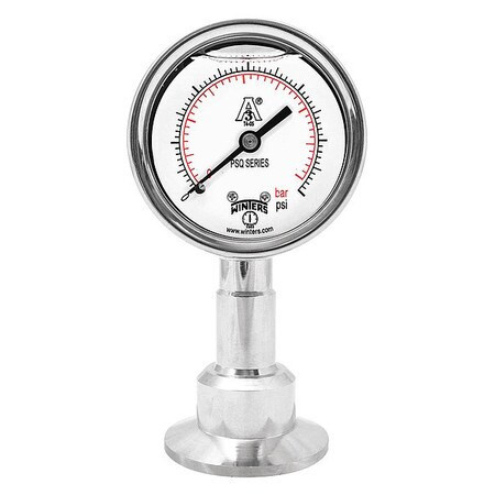 WINTERS INSTRUMENTS PSQ15802 PRESSURE GAUGE 2-1/2 DIAL SIZE SILVER