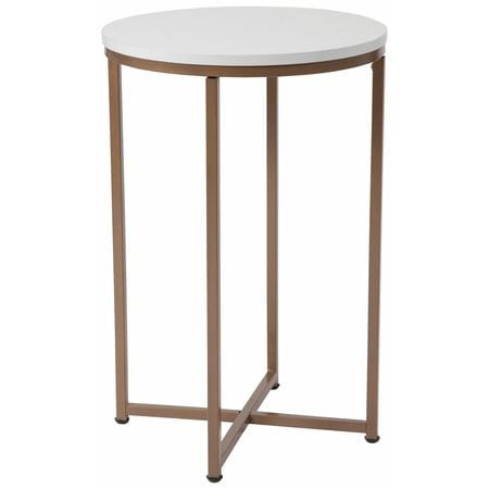 FLASH FURNITURE NAN-JH-1787ET-GG END TABLE MATTE GOLD FRAME WHITE