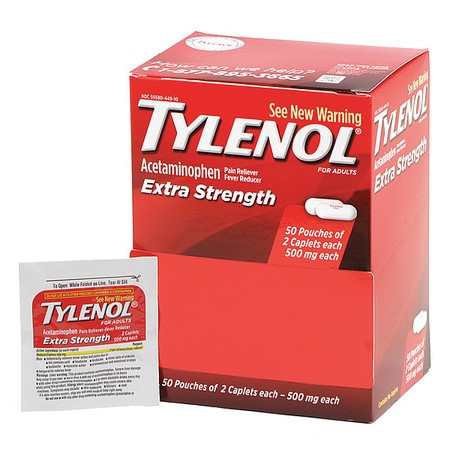 TYLENOL 044910 PAIN RELIEF TABLET 500MG SIZE PK100
