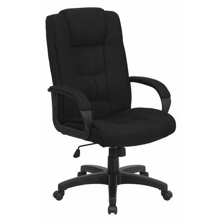 FLASH FURNITURE GO-5301B-BK-GG BLACK HIGH BACK EXEC FAB CHAIR