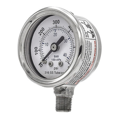 PIC GAUGES 301D-158K PRESSURE GAUGE NOMINAL 1-1/2 DIAL