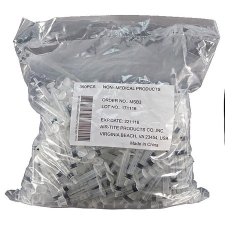 AIR-TITE MSB3 SYRINGE BULK 3ML LUER SLIP PK350