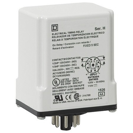 SCHNEIDER ELECTRIC 9050JCK1F2V14 TIME DELAY RELAY 24VAC/DC COIL
