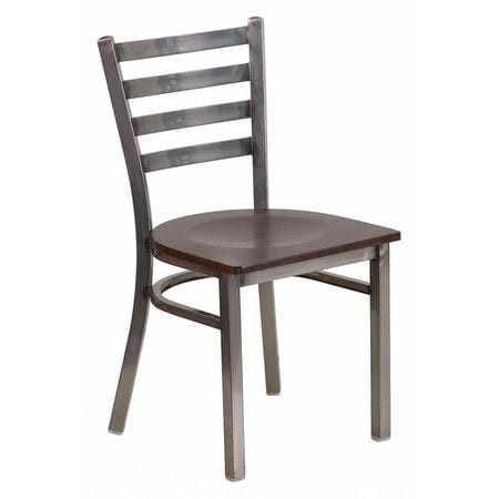 FLASH FURNITURE XU-DG694BLAD-CLR-WALW-GG CHAIR LADDER METAL WOOD SEAT WALNUT