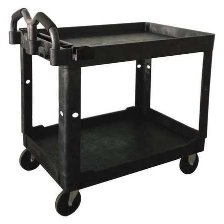 GRAINGER GLOBAL SOURCING 52TV60 UTILITY CART 500 LB. LIPPED BLACK PP